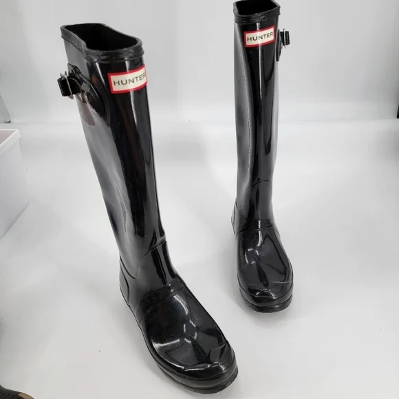 Hunter Tall Rain Boots Black 8